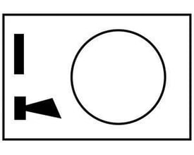 Schneider Electric Harmony skilt i plast, 30x40 mm, hvid med sort 'I' og horn symbol til XAC vandret montering.