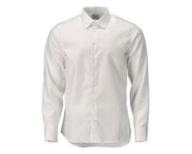 Mascot premium skjorte 21404-750 i hvid 100% bomuld, str. 43/44, med moderne pasform og lange ærmer.