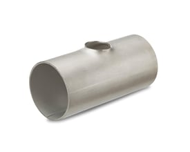 Rustfrit reduceret T-stykke svejsefittings i 48,3x33,7x2,0 mm, EN 10253-3/4 standarden med certifikat.