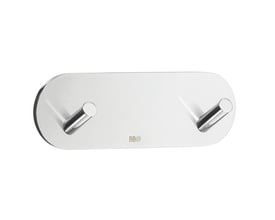 Smedbo Beslagsboden dobbeltkrog i krom stål med blank overflade, viser to kroge og BB logoet.