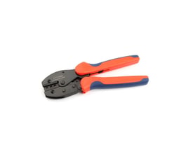 Crimptang til MC4 stik med orange og blå håndtag, designet til 2,5, 4 og 6 mm2 kabler.