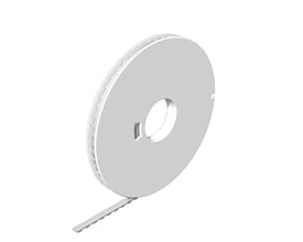 Weidmüller DEK-A klemmemærke i hvid til 5/8 mm, vist som en oprullet markeringsstrimmel på spole.