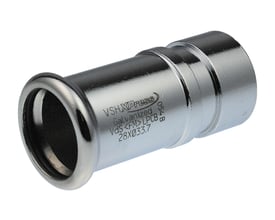 VSH XPress forzinket pres/rille-overgang på 48,3 x 42 mm, set skråt med den åbne pressende forrest.