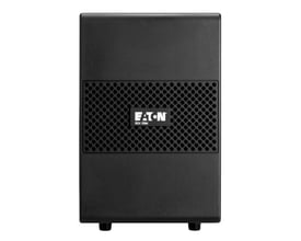 Sort Eaton 9SX eksternt batterimodul på 36 V og 1000 VA i tower-format med perforeret front.