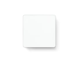 Jumitech DALI-2 touchpanel i hvid, 88x88mm, uden front layout og integreret DALI strømforsyning på hvid baggrund.
