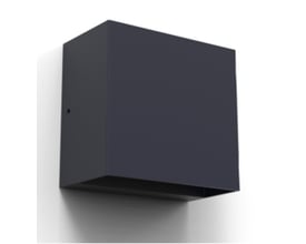 Gemini Beam væglampe i sort med LED-lys, 400 lumen og 3000 kelvin, der giver lys op og ned.