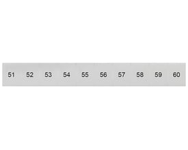 Siemens mærkeplade front med numrene 51 til 60 lodret, velegnet til 6 mm2 klemmer og 8,2 mm klemmebredde.