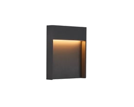 SLV FLATT udendørs LED væglampe i antracit vist fra siden på hvid baggrund.