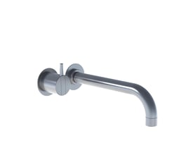 Vola 1-grebsblander SC7 i krom med svingbar tud og vægmontering på hvid baggrund.