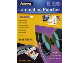 Antalis lamineringslommer i A3 format, 80 mic tykkelse, 303x426mm, 100 stk. Æsken har billede af sommerfugl og information om produktet.