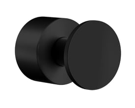 Smedbo Home håndklædekrog i mat sort messing med en diameter på 19 mm, vist med skjult montering.