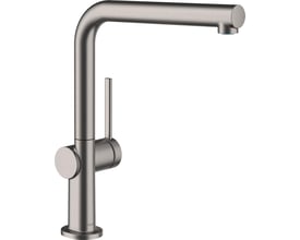 Hansgrohe Talis M54 270 køkkenarmatur i børstet sort krom med L-tud og et-grebs betjening, vist isoleret på hvid baggrund.