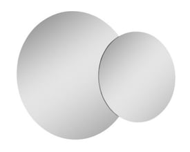 Royo Luxor Twin spejl Ø80 cm, med to overlappende cirkler, med anti-dug og 230V tilslutning.