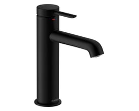 Damixa Iris etgrebsbatteri i mat sort messing med 114mm tud, vandbesparende funktion og koldstart.