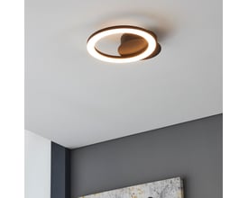 EGLO Parrapos-Z væglampe monteret på et loft med en cirkulær lyskreds.