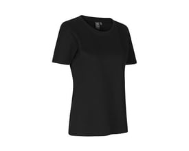 ID Identity T-shirt Pro dame i sort, str. 4XL, vist forfra på hvid baggrund.