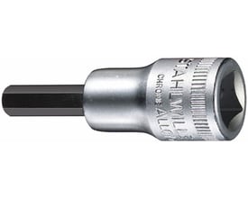 Detaljebillede af Stahlwille Top 49 unbrako, der viser 3/8" firkanten og unbrakonøglens præcise udformning i forkromet stål.