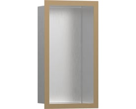 Hansgrohe XtraStoris Individual vægniche i bronze med børstet rustfri stålindsats. Mål 300x150x100 mm.