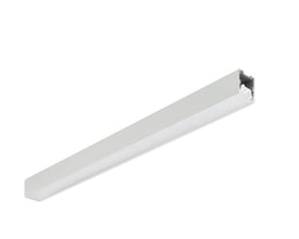Minimalistisk Philips Keyline SM350C 1200 mm linjearmatur i aluminium med 2700 lm og 4000 K, vist på hvid baggrund.