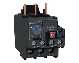Schneider Electric TeSys D termorelæ LRD15, klasse 20, med 9-13A indstilling og tydelig reset-funktion, præsenteret på en neutral baggrund.