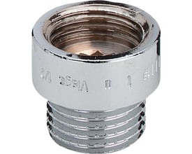 Viega forkromet rødgods haneforlænger med G3/4" indvendigt og udvendigt gevind, 40 mm lang.