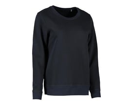 ID Identity økologisk dame sweatshirt i navy, størrelse 3XL. Fremstillet i blød bomuld med børstet inderside, rib ved hals, ærmer og bund.