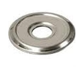 Abus roset til dørspion i skinnende metal med en centreret åbning til montering på dør.