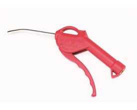 Rectus blæsepistol i rød plast med bøjet metalrør på 6mm, isoleret på hvid baggrund.
