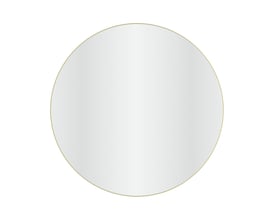Loevschall Refine rundt spejl med en diameter på 100 cm og en elegant, børstet messingfarvet metalramme.