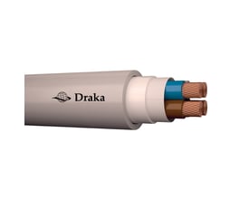 Draka EASYSTRIP Eca 4X6 HF90GR installationskabel med fire kobberledere, isoleret og i en lys grå kappe.