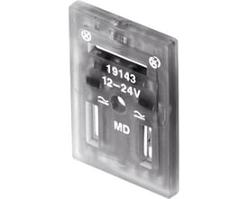 Festo Illuminationsforsegling MF-LD-230AC, en gennemsigtig plastkomponent med mærkat der viser 19143 12-24V og MD.