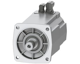 Siemens SIMOTICS S-1FK2 CT servomotor i sølvgrå metal med 22 Nm drejningsmoment og to vinklede stikforbindelser på toppen.