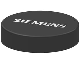 Siemens 8WD44 erstatningsdæksel i sort plast med hvidt Siemens logo på oversiden.