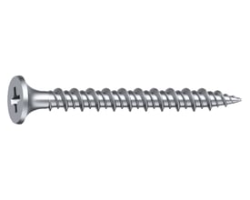 EJOT gipsskrue til træ og stål, 3,9 x 40 mm, med sølvfarvet hoved, krydskærv og spids gevind.