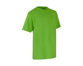ID Identity T-shirt til børn i klart grønt, klassisk model med rund hals og korte ærmer på hvid baggrund.