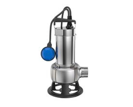 Grundfos AP35B dykpumpe i rustfrit stål med 2" udløb og integreret håndtag, vist fra siden på neutral baggrund.