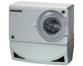 Siemens TRG2 rumtermostat til industri med spiral føler og temperaturjustering fra -5 til 50 grader Celsius.
