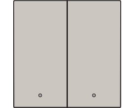 Niko smart 2-tryk tangent i lysegrå med integreret linse og to små knapper på forsiden.