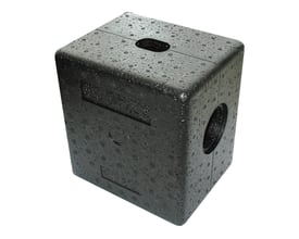 Frese isoleringskappe til Modula DN 15 og DN 20, lavet af sort EPP materiale med synlige perforeringer.