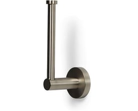 Reservepapirholder i børstet nikkel med et elegant og moderne design til opbevaring af toiletpapir.