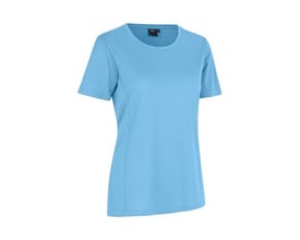 ID Identity dame T-shirt i lys blå Lyocell med rund hals og diskret mønsterstruktur, størrelse S.
