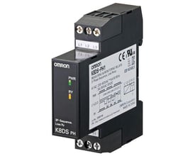 Omron K8DS-PH1 faseovervågningsrelæ til 3-fasede systemer med 2 CO kontakter og 17,5 mm bredde.
