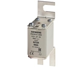 Siemens SITOR sikring 3NE8032-3MK, 400A, aR, 690V a.c. med bolt-on links, fremstillet i Grækenland.