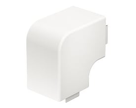 OBO Bettermann WDK fladvinkel 60 x 60 mm i perlehvid (RAL 9016) til kabelkanalsystemet, vist på hvid baggrund.
