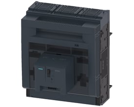 Siemens SENTRON sikringsafbryder 3NP1, 3-polet NH3, 630 A med grå plasthus og synlig afbryderknap på hvid baggrund.