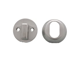 Assa Abloy tilbehørssæt til C/V C30 med 16 mm tilslutning, vist som to sølvfarvede beslag.