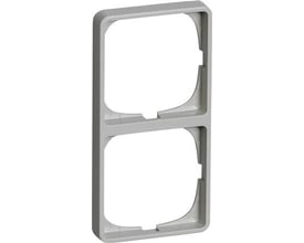 Lauritz Knudsen LK FUGA Baseline 50 ramme i grå til 2 moduler, med smal kant og standard overflade.