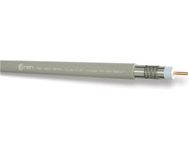 Sanha antennekabel HD 163 HFFR (1.6/2.2) Class A+ EN 50117, grå med synlig kobberleder og skærm.
