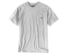 Carhartt Dearborn T-shirt i grå, str. XL, med afslappet pasform, rund hals og brystlomme med logo.