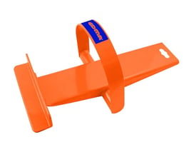 Orange Edma fodlift i stål med bred pladeholder og stor bøjle til gipsplademontering.